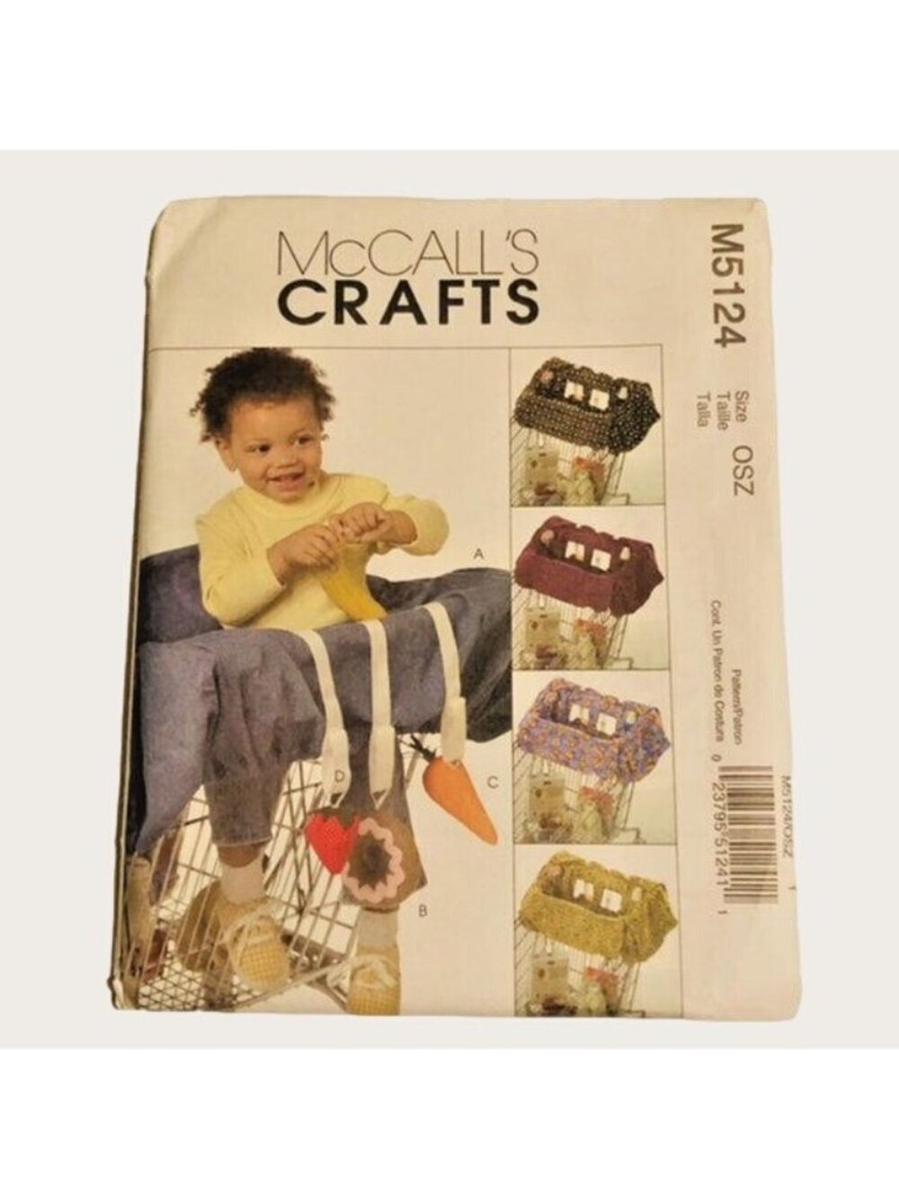 McCall's Sewing Pattern M5124 Baby Grocery Cart Liner and Toys Uncut